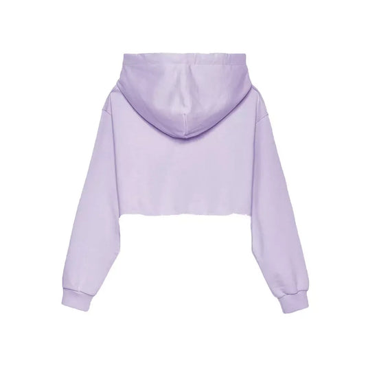 Lilac Cotton Hooded Sweatshirt - Made in Italy