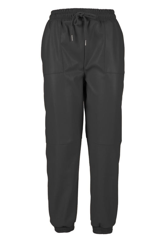 Chic Drawstring Leatherette Pants for Her