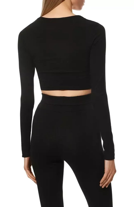 Elegant Long-Sleeved Elastic Waist Tee