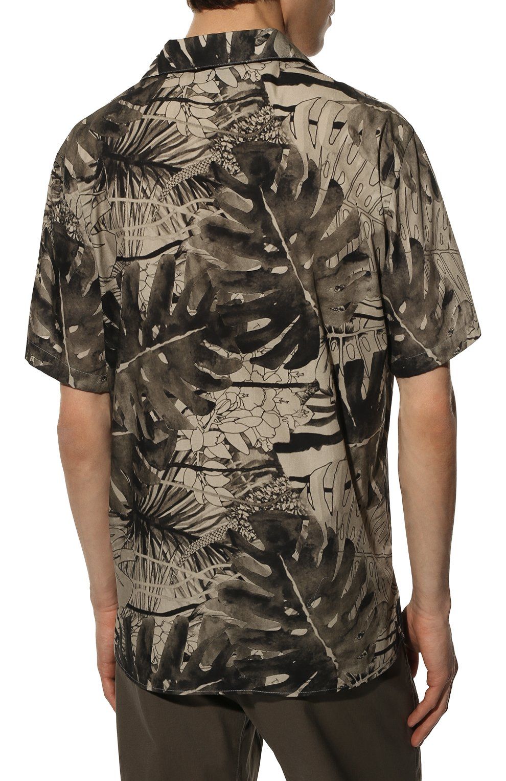 Tropical Leaf Print Short-Sleeve Shirt