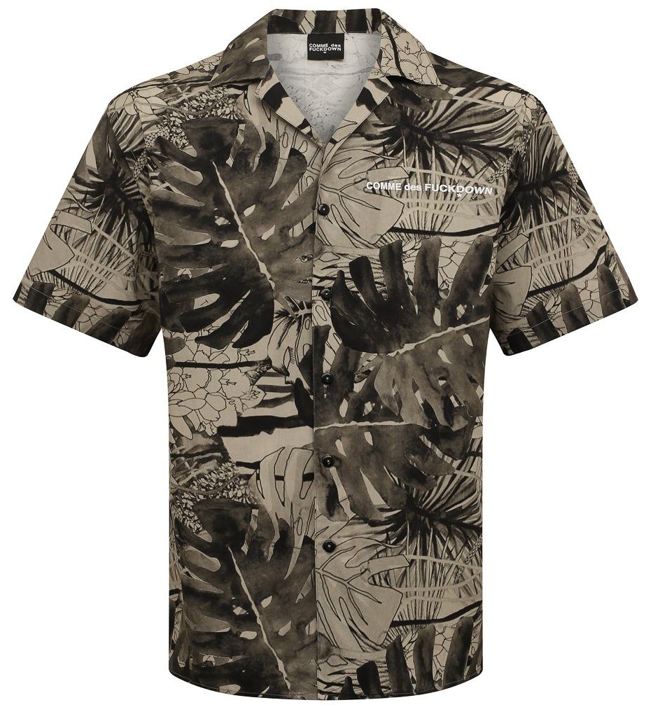 Tropical Leaf Print Short-Sleeve Shirt