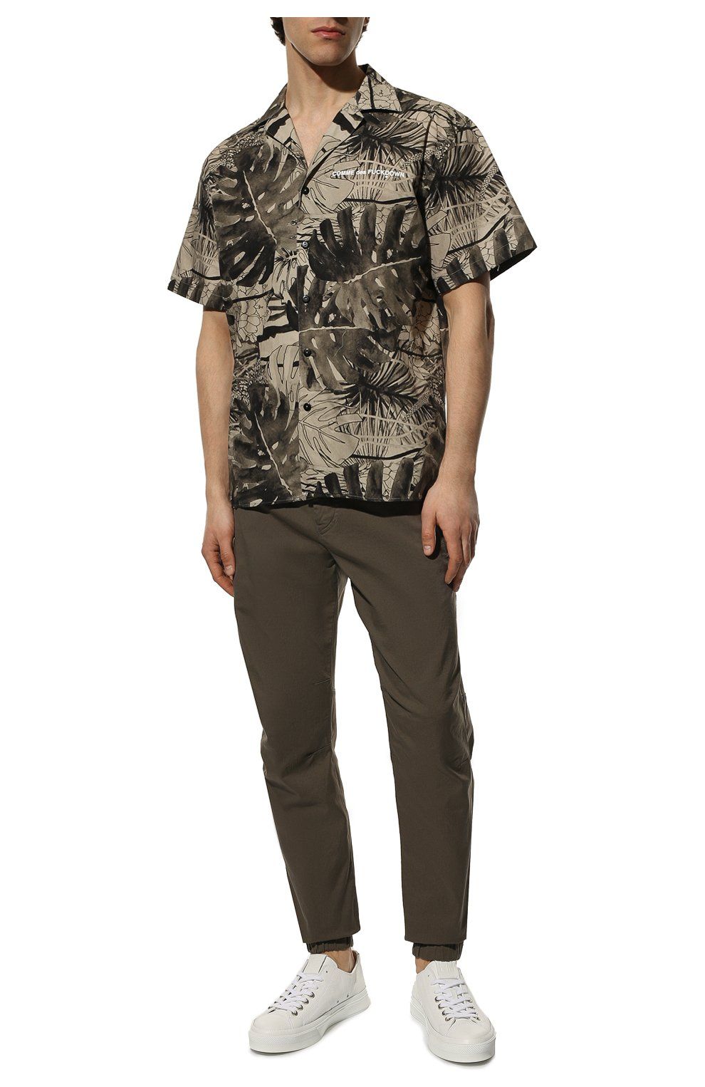 Tropical Leaf Print Short-Sleeve Shirt