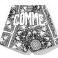 Chic Monochrome Palms Cotton Shorts