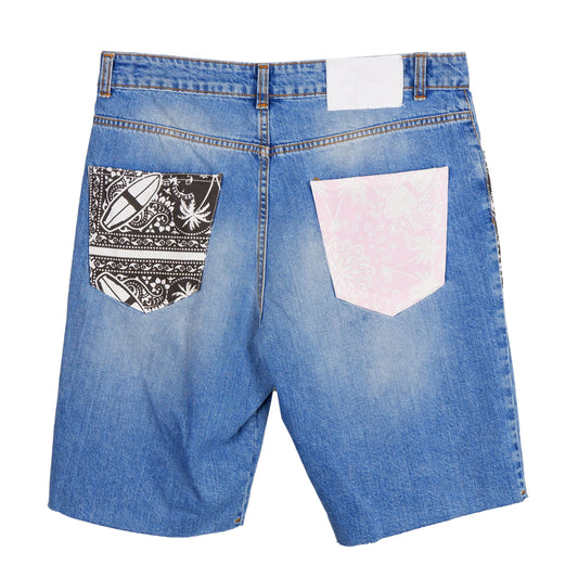 Edgy Distressed Denim Bermuda Shorts