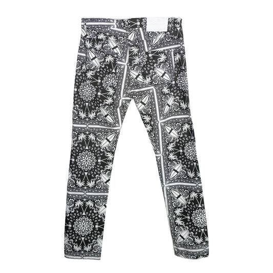 Abstract Print Lightweight Cotton Trousers