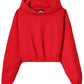 Chic Red Hooded Sweatshirt With Embroidered Logo