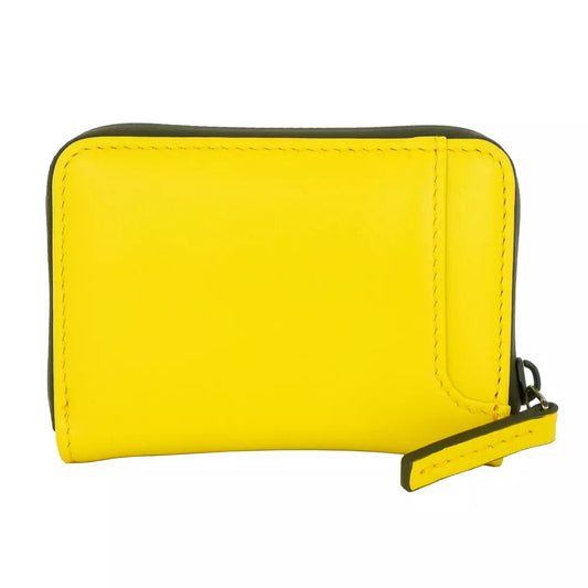 Sunshine Yellow Leather Wallet with Front Logo