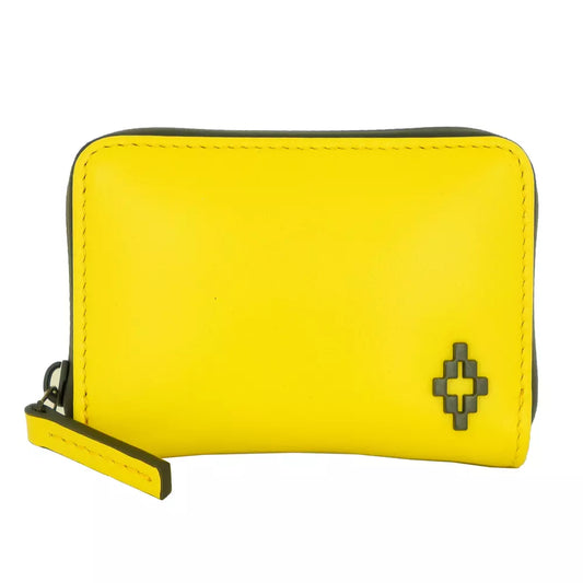 Sunshine Yellow Leather Wallet with Front Logo