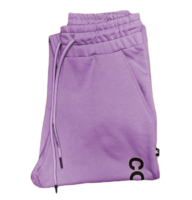 Chic Purple Cotton Sweatpants with Logo Print