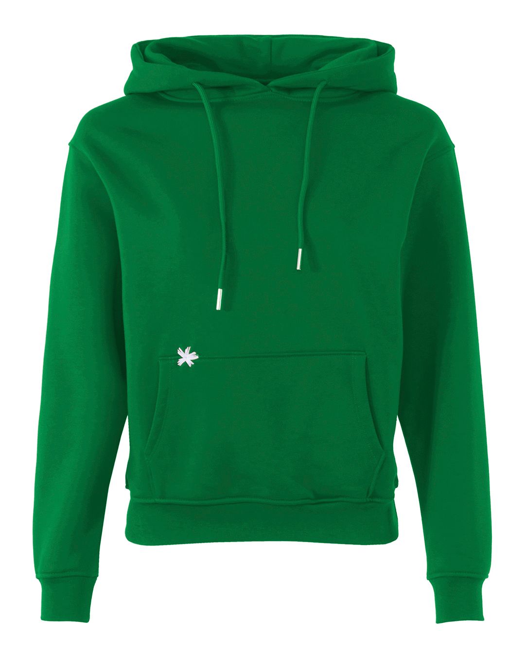 Chic Green Hooded Cotton Sweatshirt with Logo Embroidery