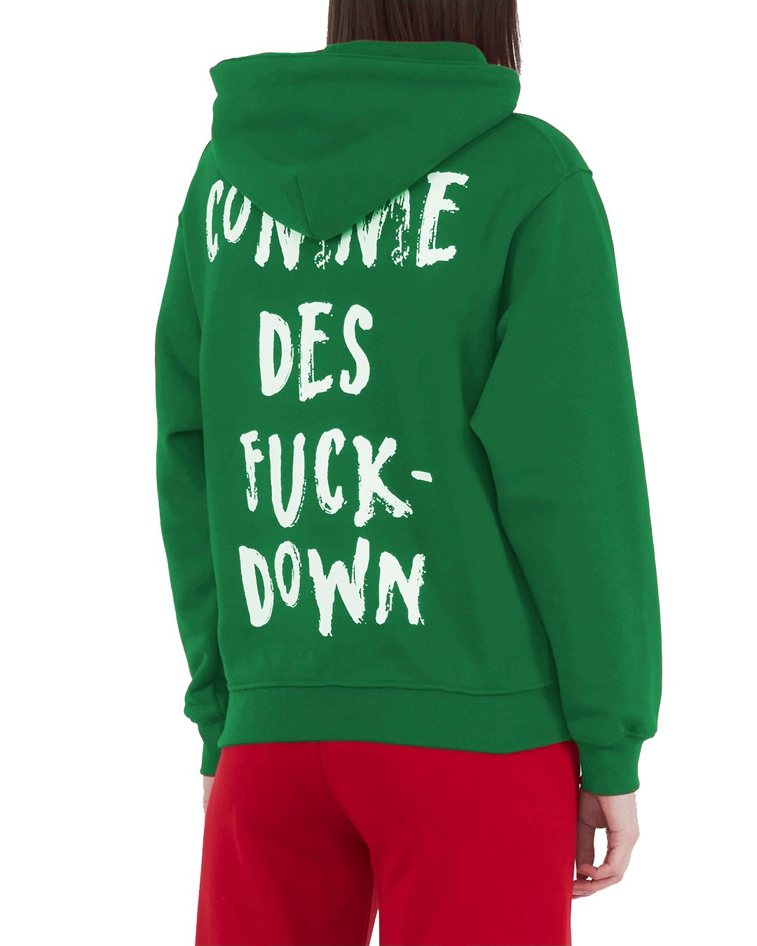 Chic Green Hooded Cotton Sweatshirt with Logo Embroidery