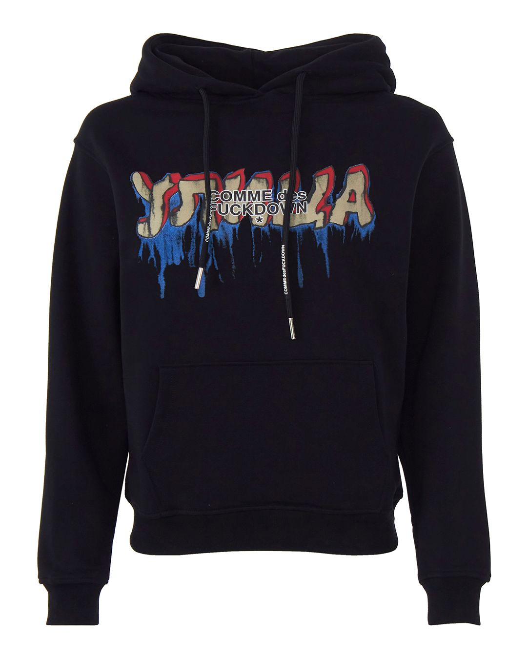 Graffiti Logo Cotton Hoodie With Drawstring