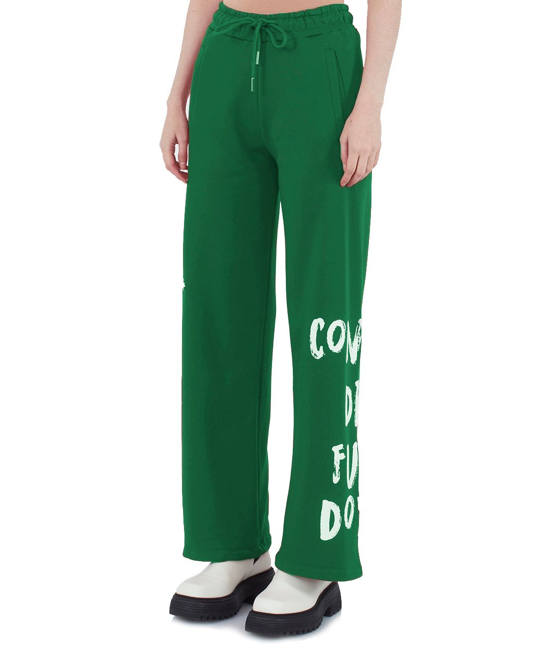 Chic Cotton Track Pants with Dual Logo Detailing