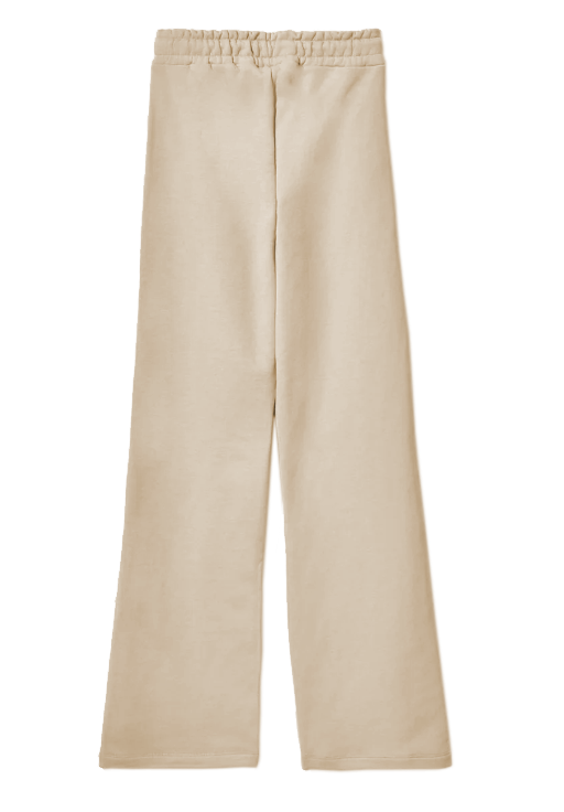 Elegant Beige Palazzo Pants with Logo Accent