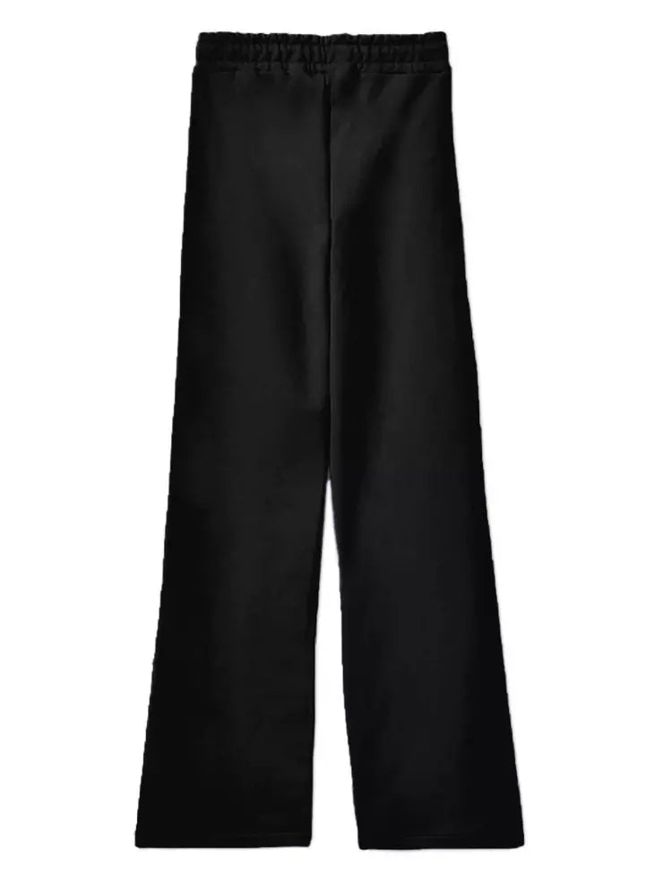 Elegant Stretch Palazzo Pants with Logo Print