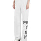 Chic Embroidered Drawstring Cotton Trousers
