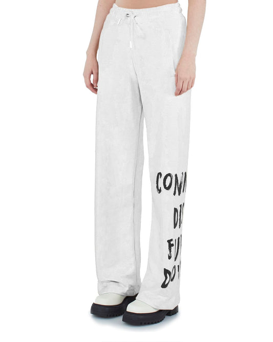 Chic Embroidered Drawstring Cotton Trousers