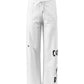 Chic Embroidered Drawstring Cotton Trousers