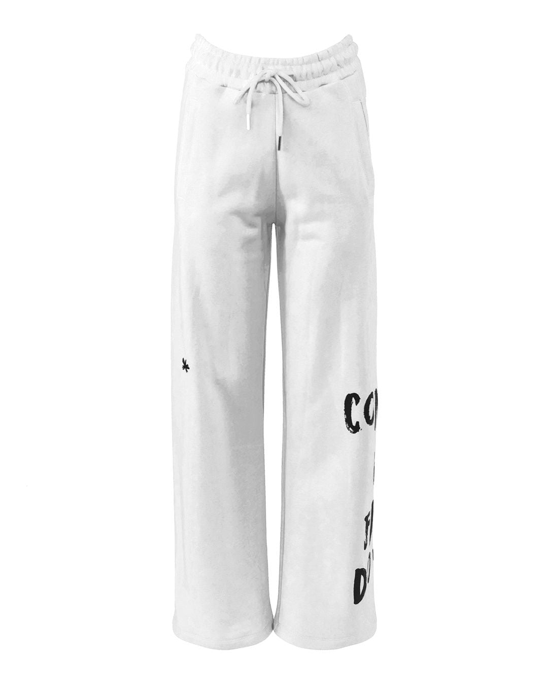 Chic Embroidered Drawstring Cotton Trousers