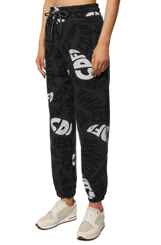 Chic Logo-Print Cotton Sweatpants