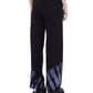 Abstract Print Palazzo Pants with Bold Logo