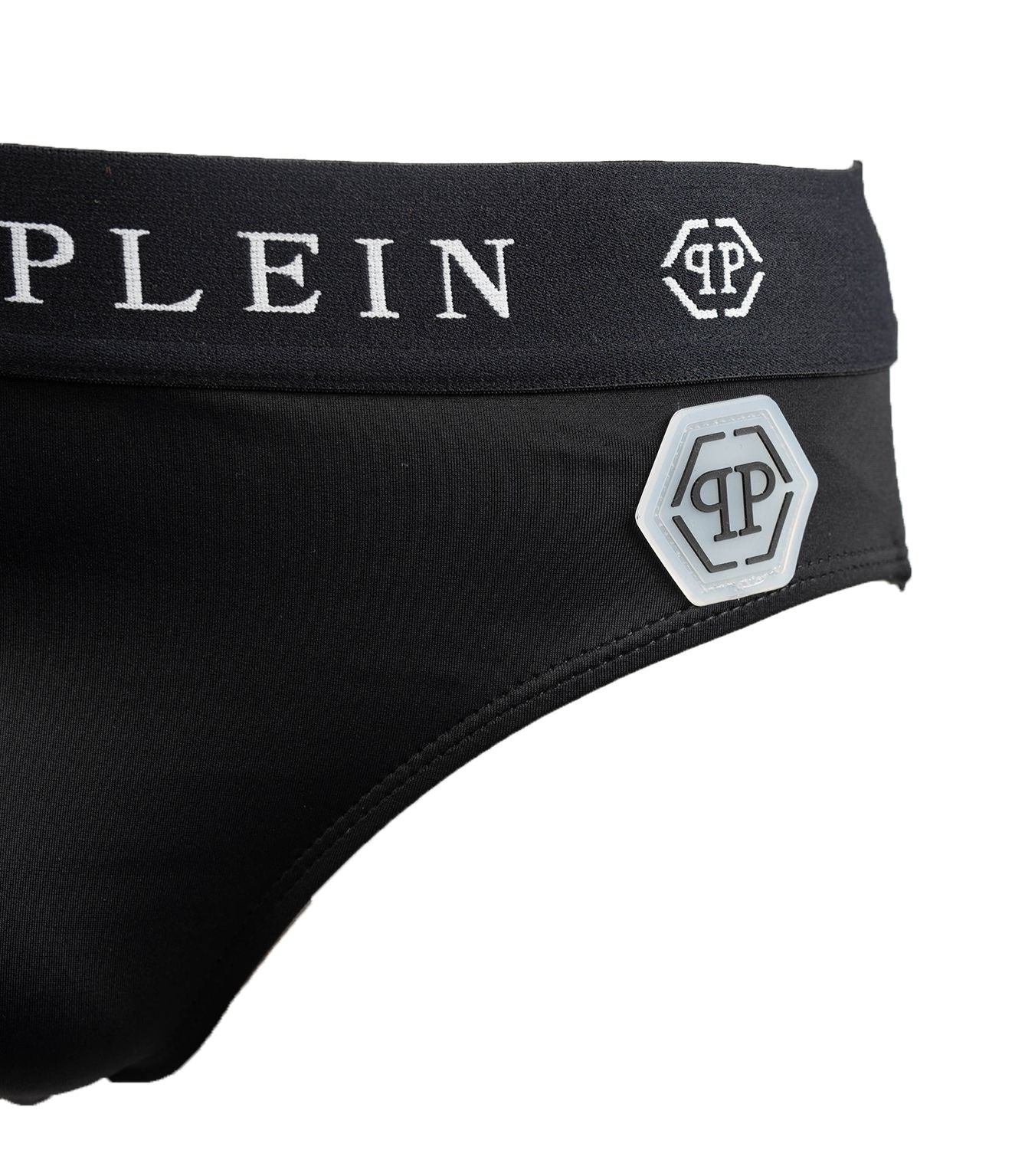 Sleek Nylon Swim Briefs with Iconic Logo Detail