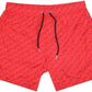 Red Logo Print Men's Medium Boxer Swim Shorts