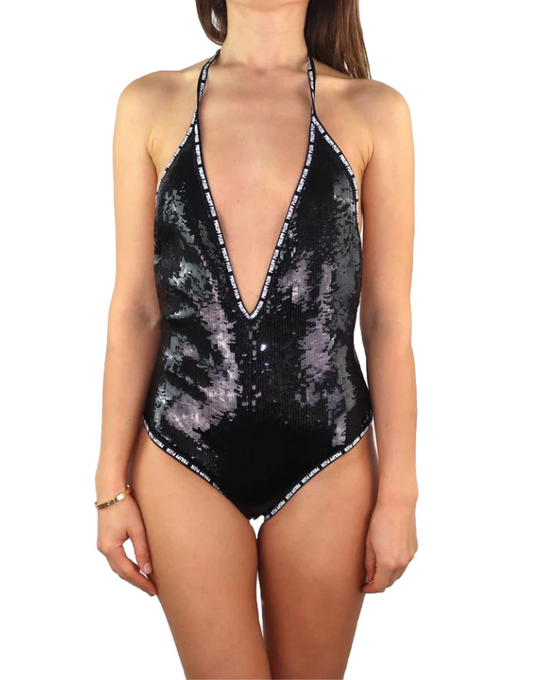 Sequin Embellished V-Neck Swimsuit