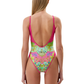 Beaded Logo V-Neck Designer Swimsuit