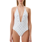 White Rhinestone Embellished Swimsuit