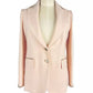 Chic Blush Blazer with Gold Detailing