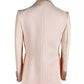 Chic Blush Blazer with Gold Detailing