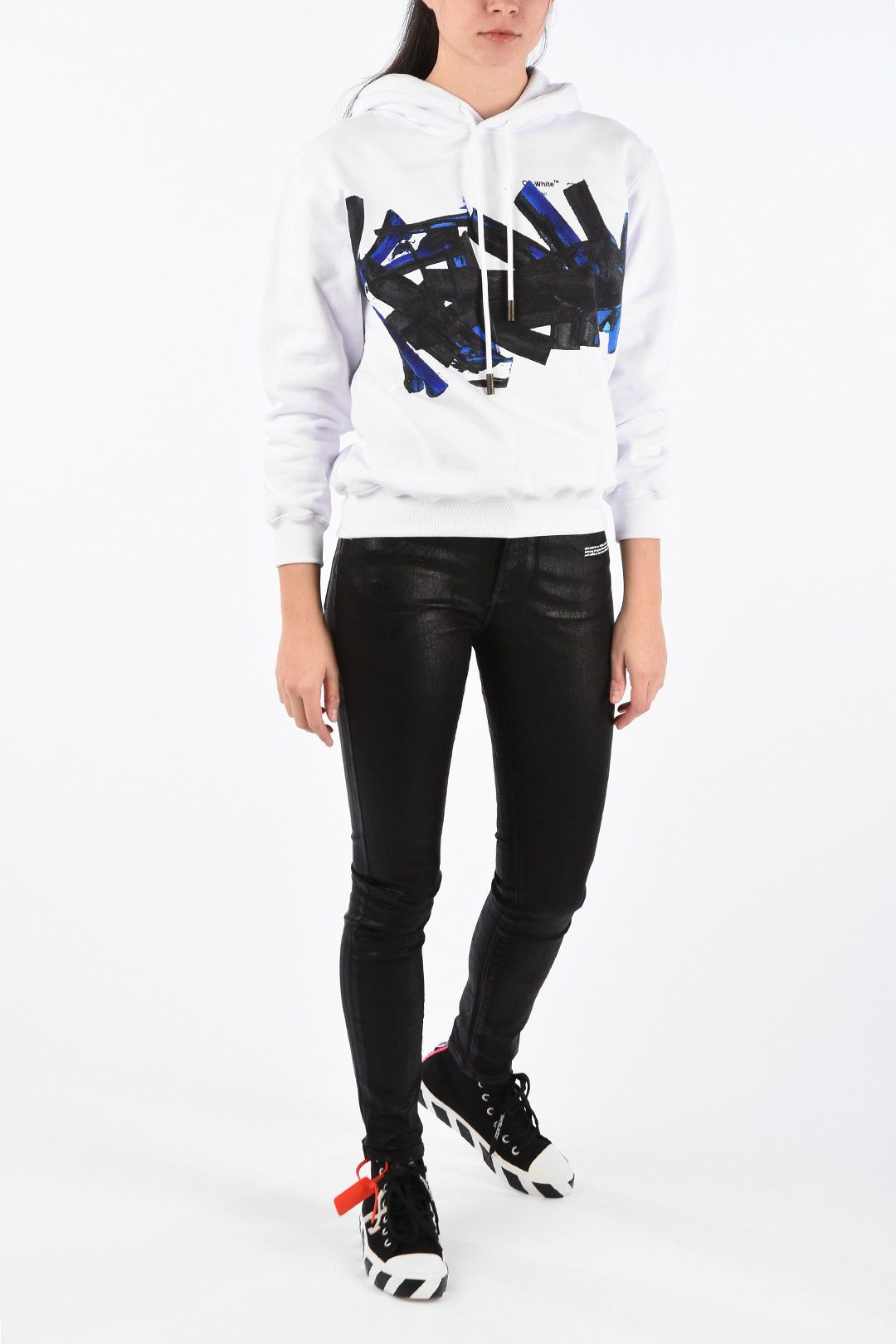 Graphic Print Cotton Hooded Sweatshirt