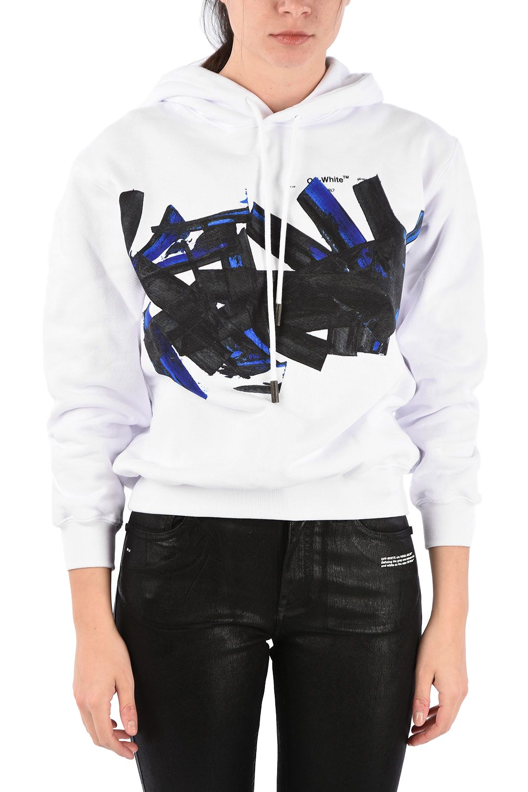 Graphic Print Cotton Hooded Sweatshirt