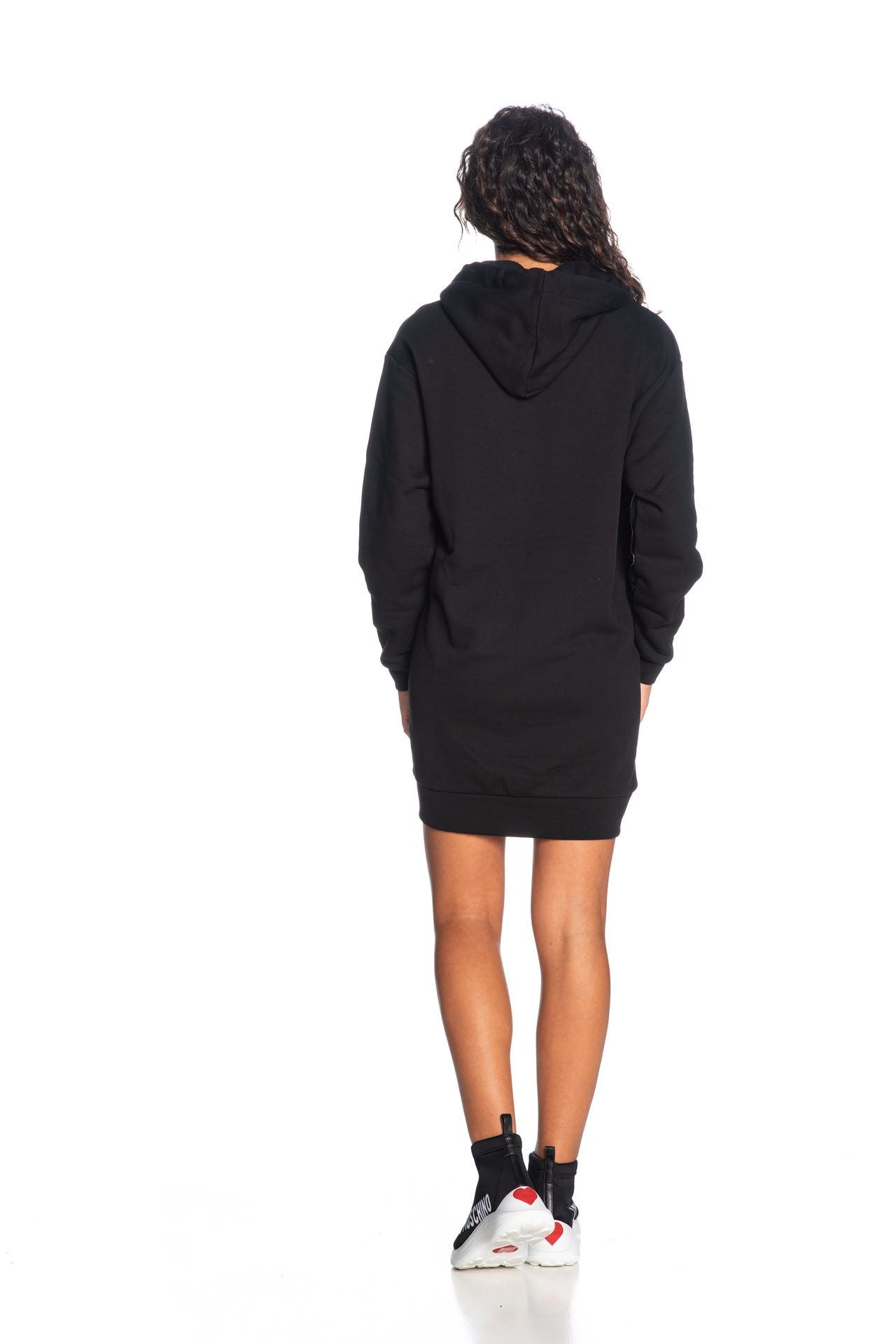 Chic Oversized Hooded Fleece Dress