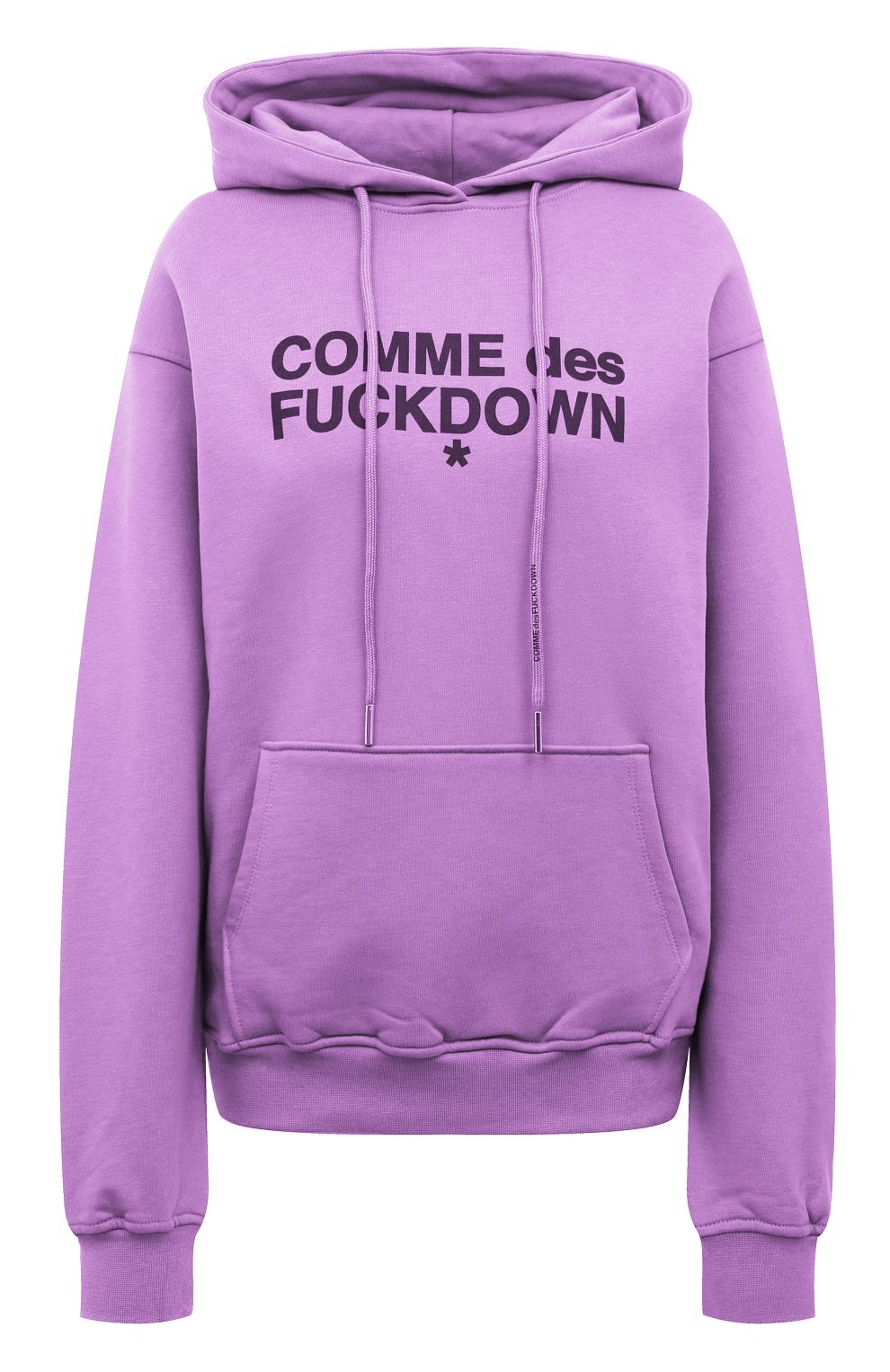 Purple Cotton Hooded Sweatshirt with Logo Print