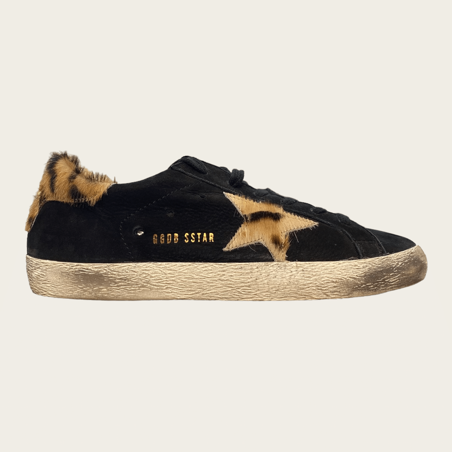 Elegant Suede Superstar Sneakers with Leopard Detail