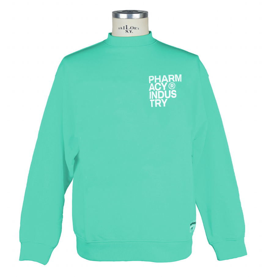 Chic Green Logo Crewneck Sweatshirt