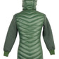 Elegant Hooded Long Down Jacket in Dark Green