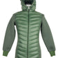 Elegant Hooded Long Down Jacket in Dark Green