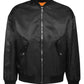 Sleek Nylon Zip-Up Jacket with Orange Lining