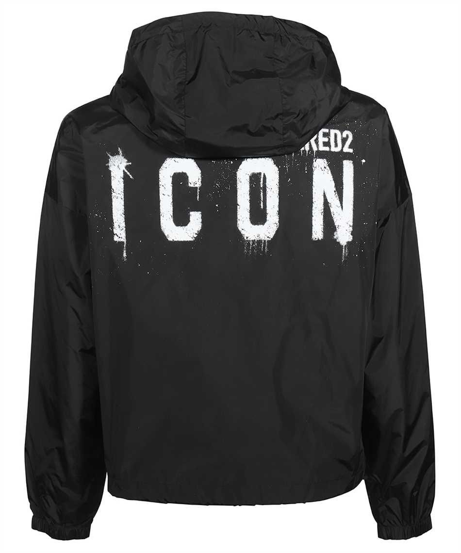 Sleek Black Nylon Hooded Jacket