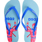 Sleek Blue Flip Flops with Transparent Shopper