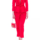 Chic Pink Crepe Trousers with Side Chain Detail