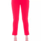 Chic Pink Crepe Trousers with Side Chain Detail