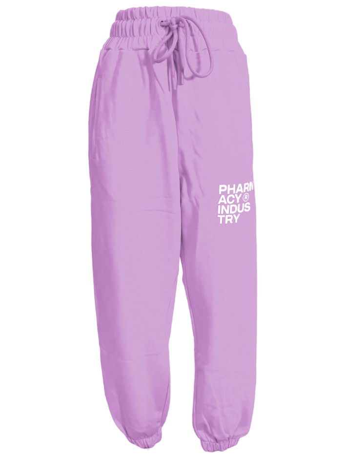 Chic Purple Cotton Sweatpants with Logo