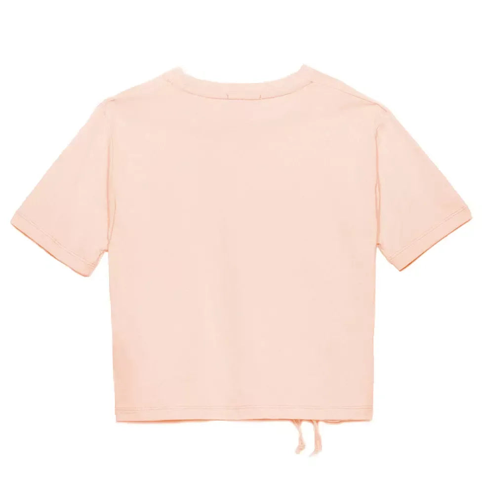 Chic Knotted Pink Cotton Tee