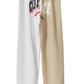 Chic Beige Two-Tone Drawstring Sweatpants