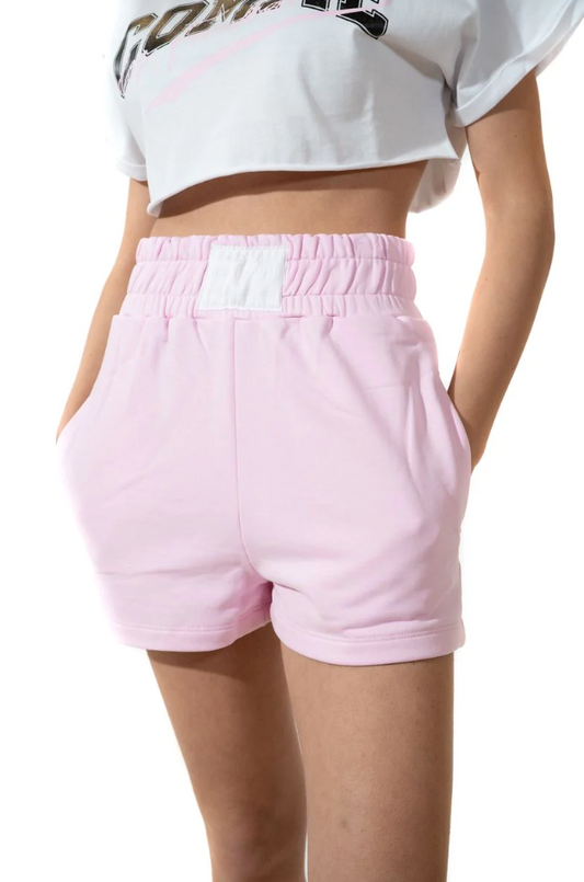 Chic Stretch Cotton Logo Shorts