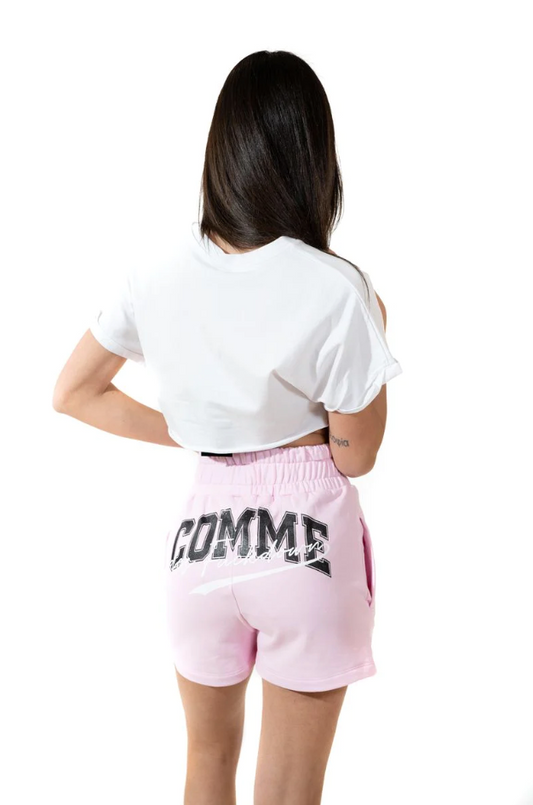 Chic Stretch Cotton Logo Shorts